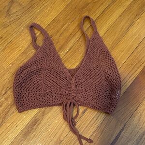 Brown Crochet Knit Bralette